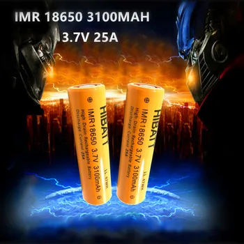 

4pcs Taiwan HIBATT IMR 18650 battery 3100mAh 3.7v 25A rechargeable li-lon power batteries for Flashlight laser pen