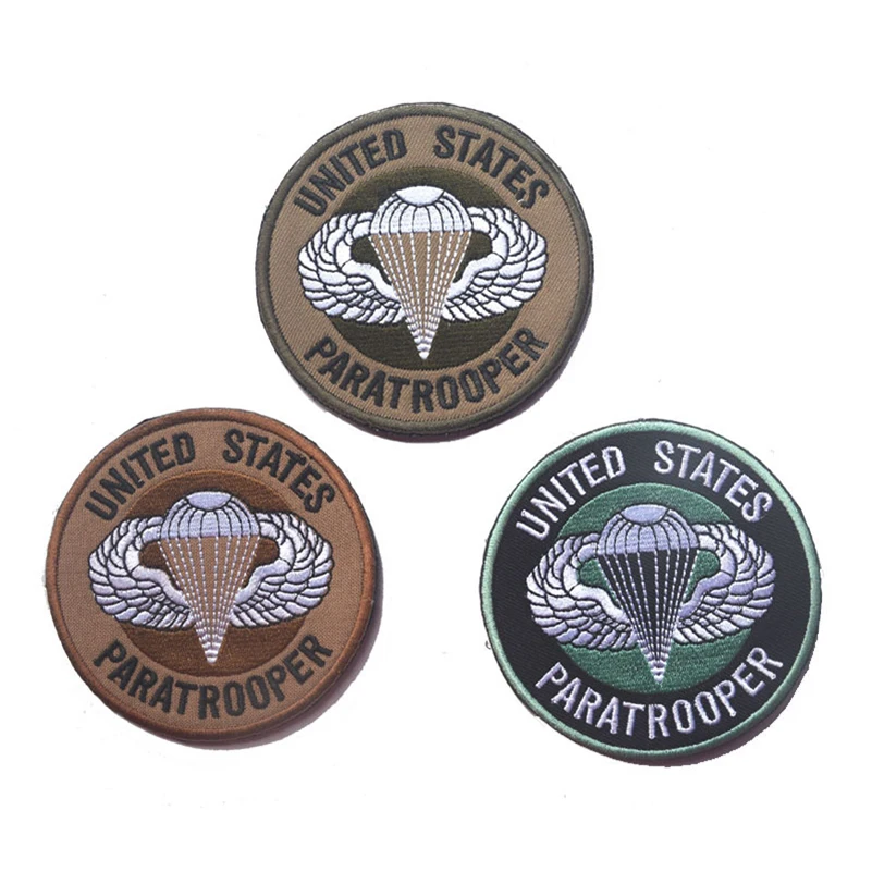 

Embroidered Badges United States Paratrooper Hook&Loop Badge Emblem Tactical Military Morale Badges Embroidery Badge
