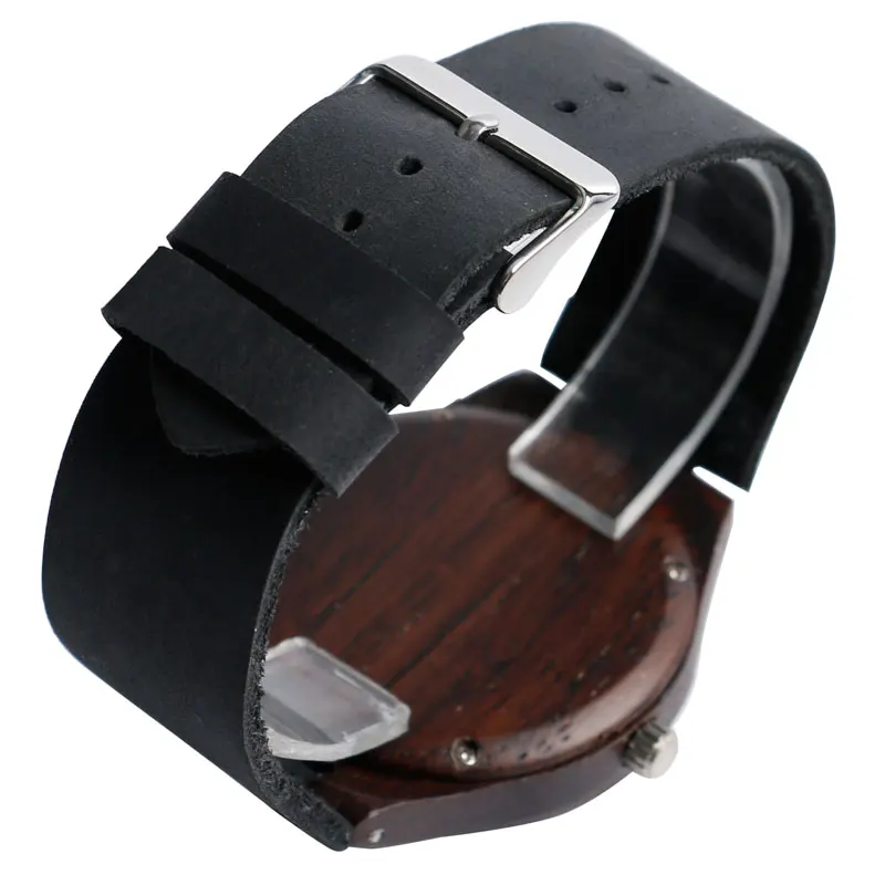 YISUYA Mens Wooden Wrist Watch Novel Bamboo Wood Creative Watches Black Genuine Leather Band Strap Quartz Males Watch relogio (9)