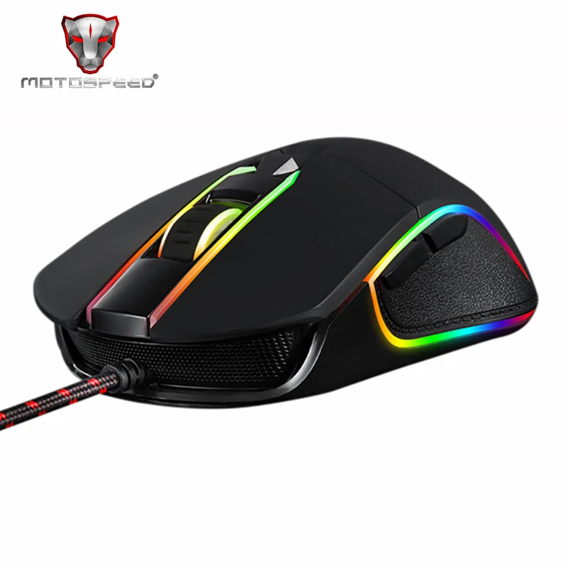 Motospeed V30 RGB Programming 3500 DPI Gaming Gamer Mouse USB Computer Wried Optical Mice Backlit Breathing LED for PC Game cool gaming mouse