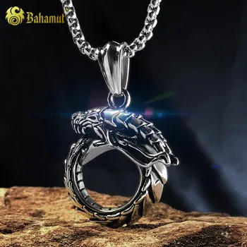 

Ouroboros Serpent Swallowing Snake Circle Necklace Pendant Jewelry Punk Self-devoure Pendant Choker Fashion Jewellery