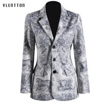 2019 New Vintage Women's Jacket And Blazer Long Sleeve Print Office Long Blazer Women Spring Autumn Single Breasted Women's Suit 2019 New Vintage Women's Jacket And Blazer Long Sleeve Print Office Long Blazer Women Spring Autumn Single Breasted Women's Suit