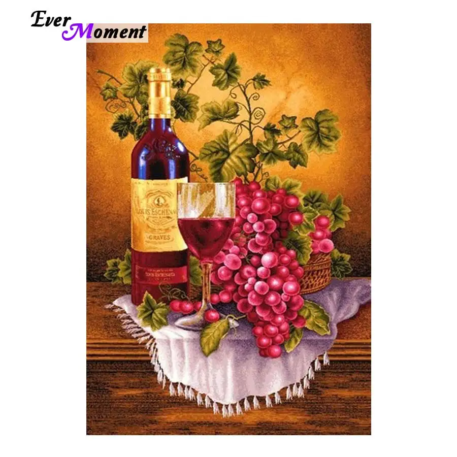 

Картины с изображением винограда, красного вина на столе, алмазные картины, полная компоновка, стразы, алмазная вышивка «сделай сам» для подарка ASF589