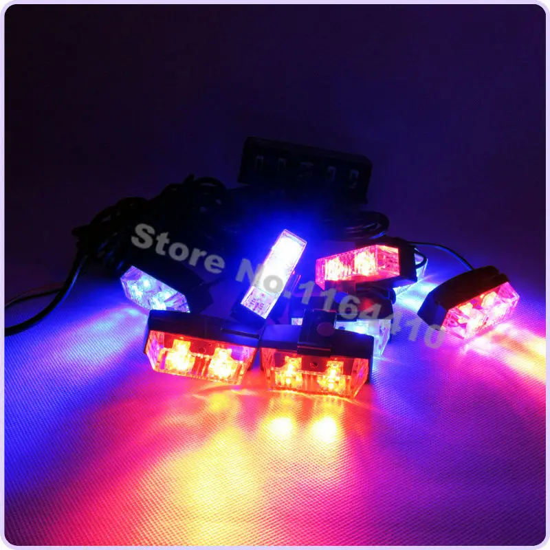 Hot sell!!! Multi colored 16 LED 8 Flashing modes Car Emergency Light