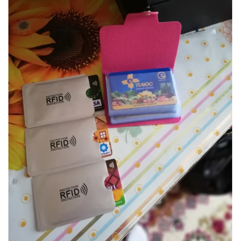 

5~10Pcs Wallet Blocking Reader Lock Bank Card Holder Id Bank Card Case Protection Metal Credit Card Holder Aluminium