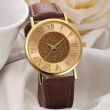 Quartz Wristwatches Fashion Women Glitter Dial Leather Band Analog Quartz Wrist Watch Watches310