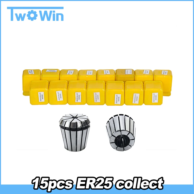 

15pcs ER25 Spring Collet Chuck Set CNC Milling Collet Chuck ER25 Collect Set CNC Milling Lathe from 2mm to 16mm