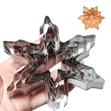 5 шт./лот форма Снежинки из нержавеющей стали формочка для печенья Снежная форма для печенья DIY помадка форма для украшения шоколадного торта