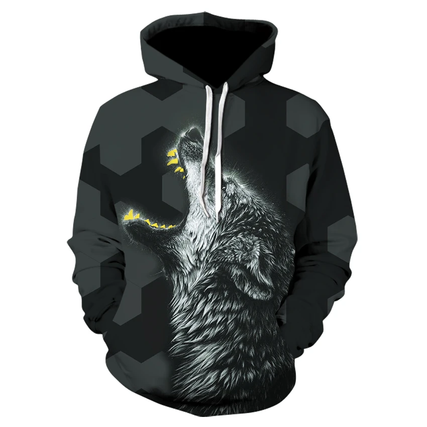 

Howling Rain Wolf Hoodies Men 3D Sweatshirts Brand Hooded Pullover Male Tracksuits Unisex 6XL Quality Boy Hoodie Fashion Outwear
