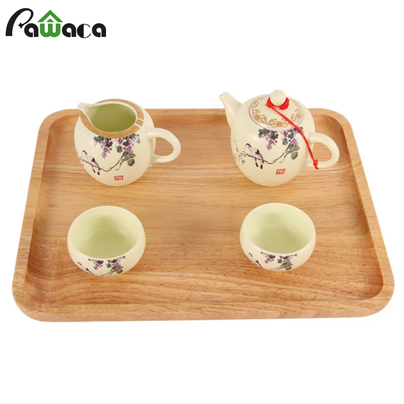 Classic Wood Serving Tray Plate Tableware Handcrafted Decorative Trays