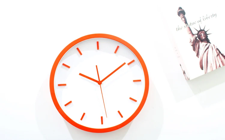 Simple Stereoscopic Orange Wall Clock Fashion Creative Simple Stereoscopic Orange Wall Clock Fashion Creative Quartz Art 12 Inch Modern Home Decor Free Shipping In Clocks From