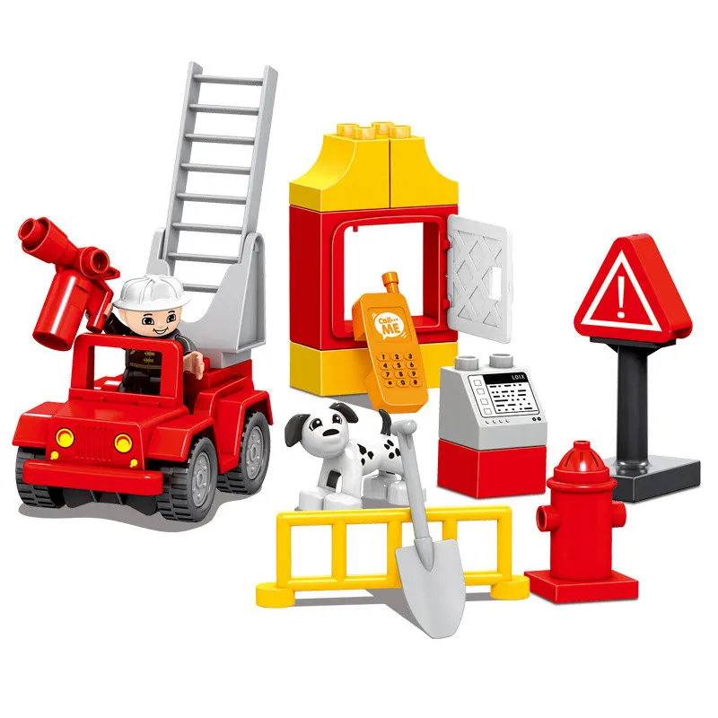 

Urban Fire Stationtoys for children Series Friendship Castle Educational Toy For Children Compatible duplo slide