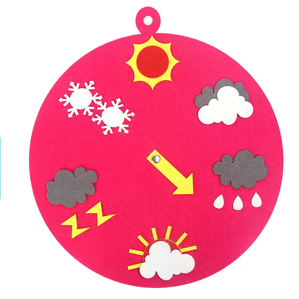 Детские Ранние развивающие часы время погода обучения часы когнитивные игрушки для детей M09 - Цвет: rose red weather