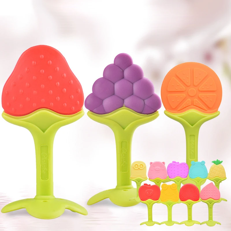 Food Grade Silicone Teethers Fruit Animal Infant Baby Silicone Chew