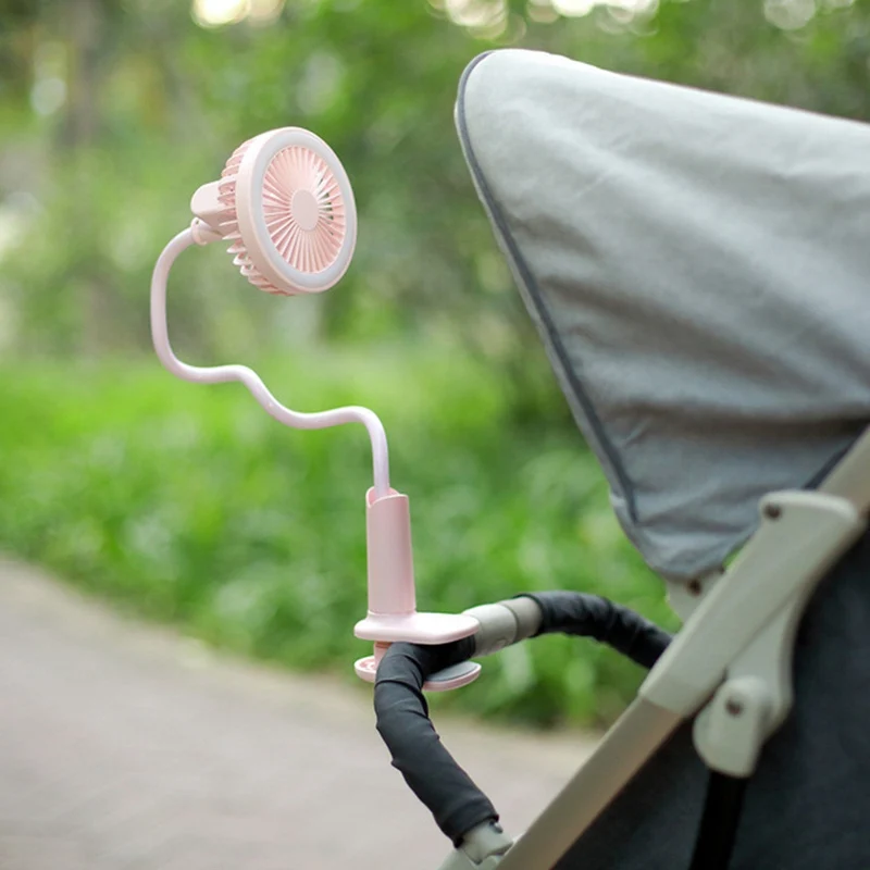 

Mini Fan Handy Small Desk Desktop USB Cooling Fan for Baby Handheld Stroller Fan Stroller Accessories with LED Light