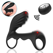 Male Chastity Cage Penis Sleeve Extender Vibrators G spot Clitoris Stimulate Penis Eection Vibrator Masturbator Sex Toys For Men