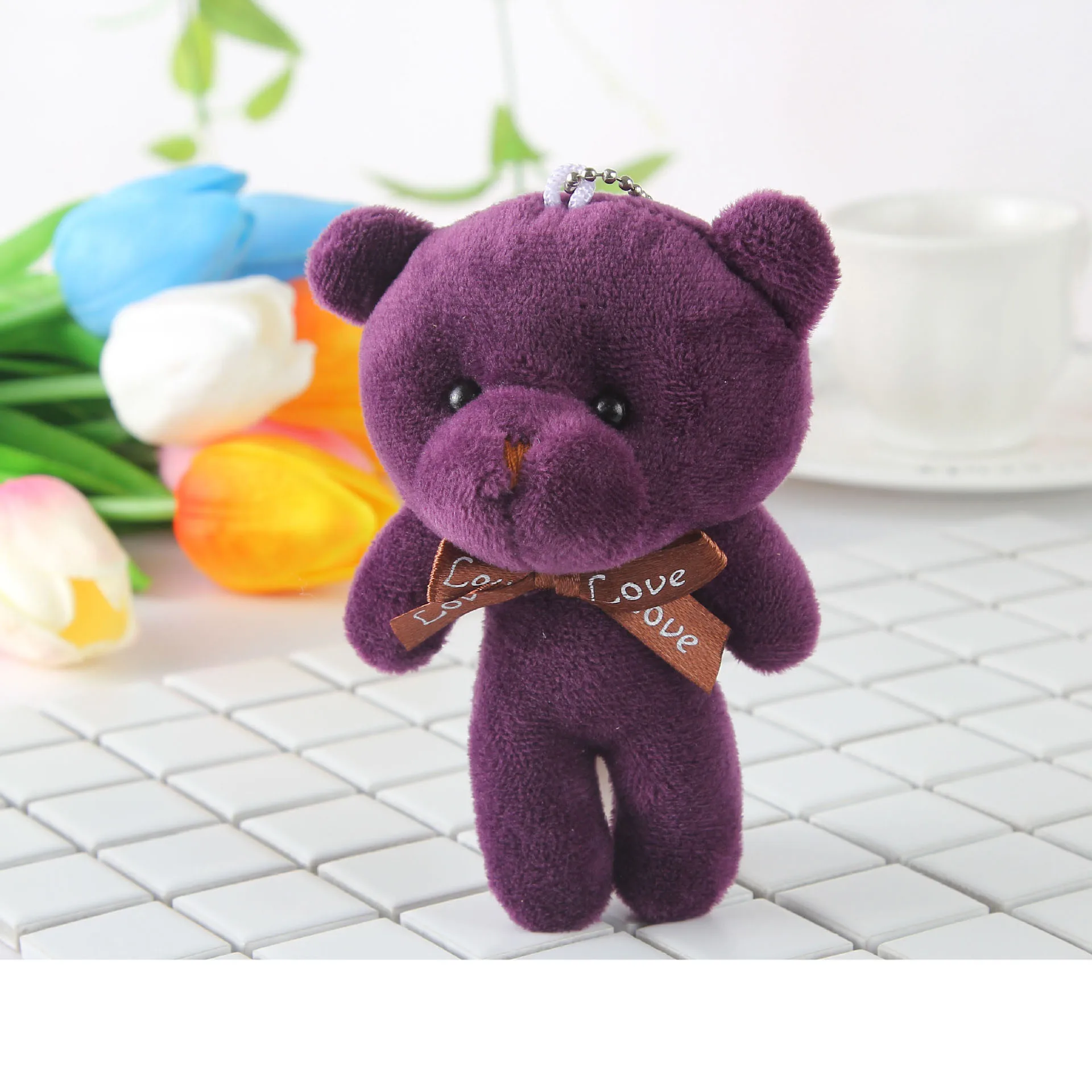 Kawaii Teddy Bear Keychain Plush Toy Stuffed Cute Animal Mini Bear Plush Doll Pendant Bag Accessories 5