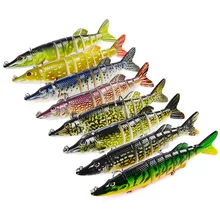 12.5cm/20g Artificial Fishing Lure Bait 3D Eyes 9 Segments 2 Hooks Fish Lures Sea Fishing Crankbait Swimbait Tackle 4# Newest