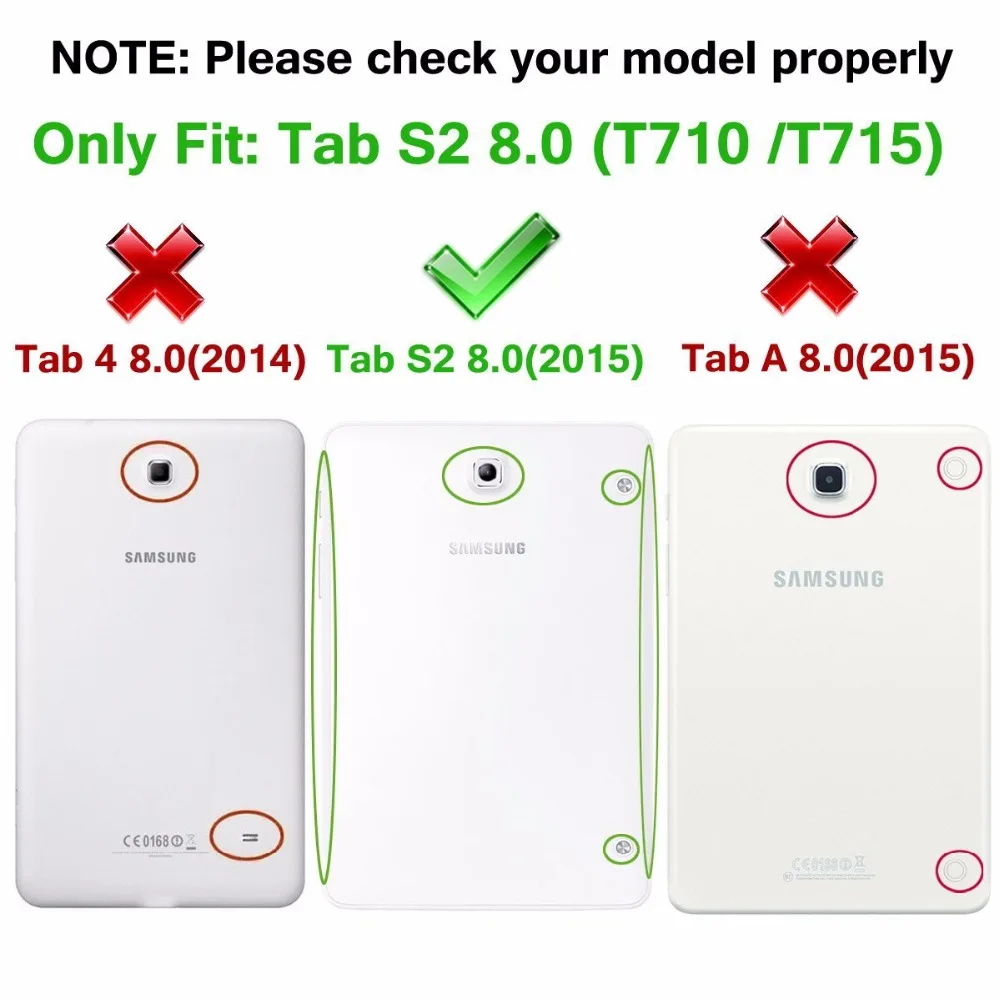 Ultra Slim 8.0 inch Tablet Book Cover Case with Screen Protector and Stylus