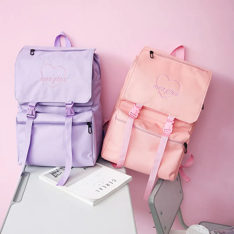 Menghuo 2017 HOT New Designed Korean Cute Fresh Backpack Letter Cover Women Backpacks Quality Fashion Girls School Bag Mochilas (59)