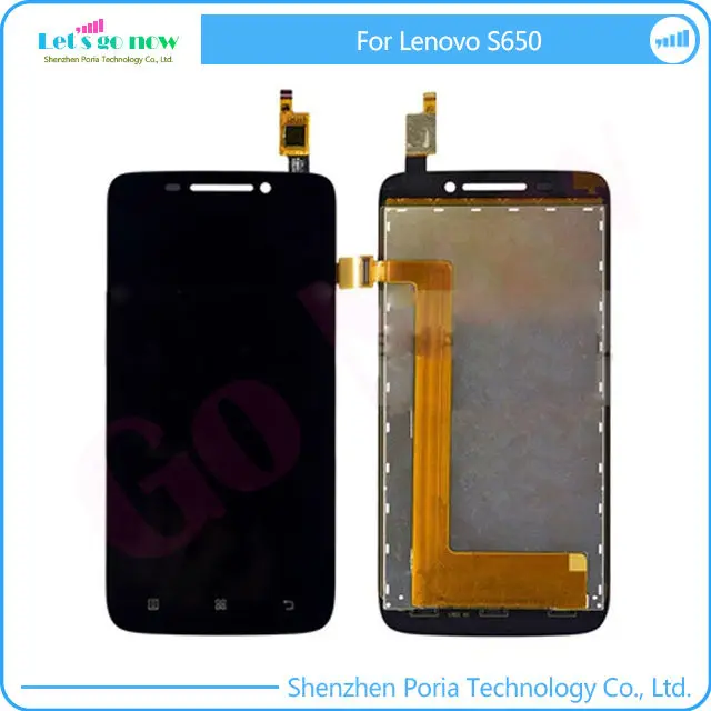 

White Black LCD Display For Lenovo S650 Screen Touch screen Panel Digitizer Assembly Replacement With Tools Track Number
