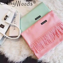 

Luxurious Brand Pashmina Cashmere Solid Shawl Wrap Winter Scarf Women's Cachecol Long Scarf Accessories Scarves Warmmer Echarpes