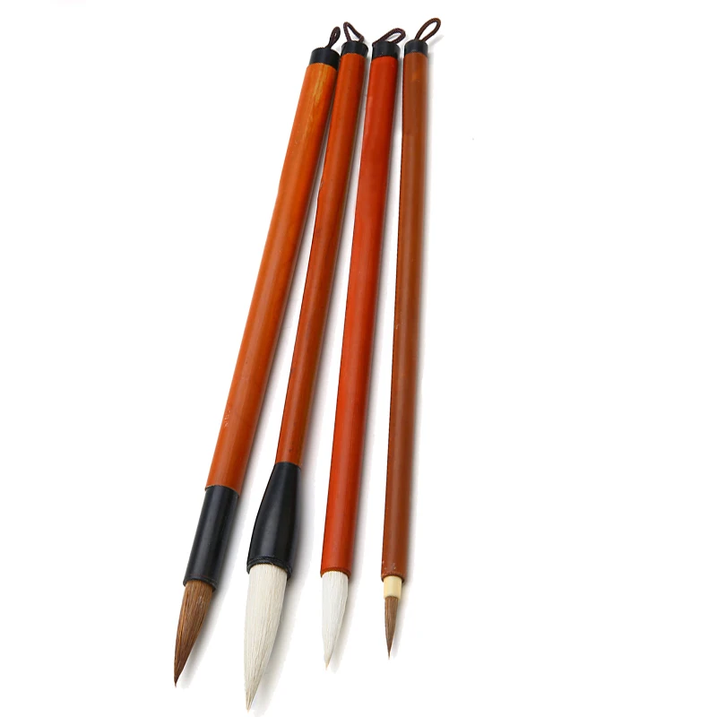 4pcs/Set Chinese Painting Brushes Wolf Hair/Sheep Hair Artist Drawing Brush Calligraphy Pen for Watercolor Painting