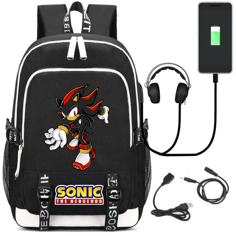 Игровой звуковой рюкзак с ежом Сумка ж/USB модный порт/наушники Рюкзак Сумка подростковая школьная сумка на плечо для ноутбука - Цвет: Style 6