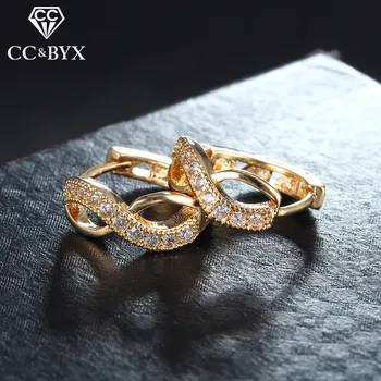 

High Quality Small Hoop Earrings For Women AAA Zirconia Women's Rose Gold Color Earrings Jewelry Best Gifts Bijoux Jewelry E053