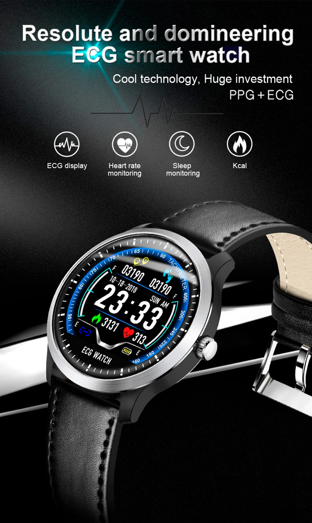 Смарт-часы для мужчин ЭКГ PPG фитнес-браслет пульсометр Монитор артериального давления водонепроницаемые Смарт-часы для Android Ios Xiaomi Iphone