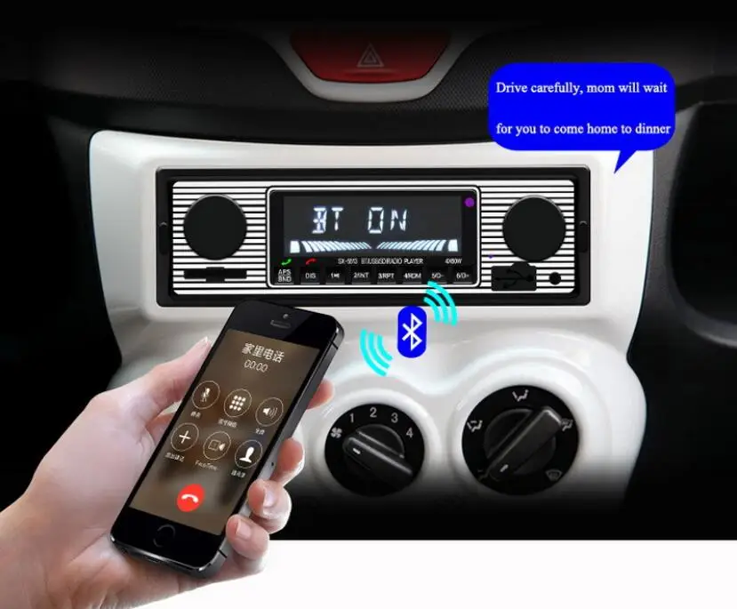 Bluetooth винтажный автомобильный Радио MP3 плеер стерео USB AUX классический автомобильный стерео аудио с пультом дистанционного управления