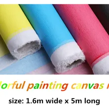 М 1,61 м шириной м 5 м длинный красивый грунтованный хлопок холст, красочные картины холст, пустой холст для специального эффекта