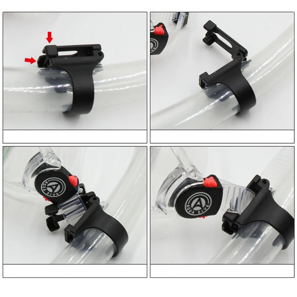 2x Silicone Snorkel Keeper + 1x Plastic Breathing Tube Clasp Clip Retainer Diving Mask Strap Buckle Snorkel Mask Keeper