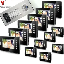 7”Inch Yobang Desbloqueio de Vídeo Campainha Intercom Sistema de Segurança LCD Monitor de Entrada de Acesso Com Fio Inteligente RFID Câmera IR Para Casa