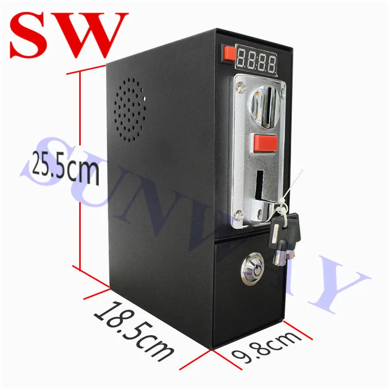 

BestEquip Coin Operated Timer Control Box Multi Coin Selector Acceptor Power Supply with Push Button Coin Acceptor Timer