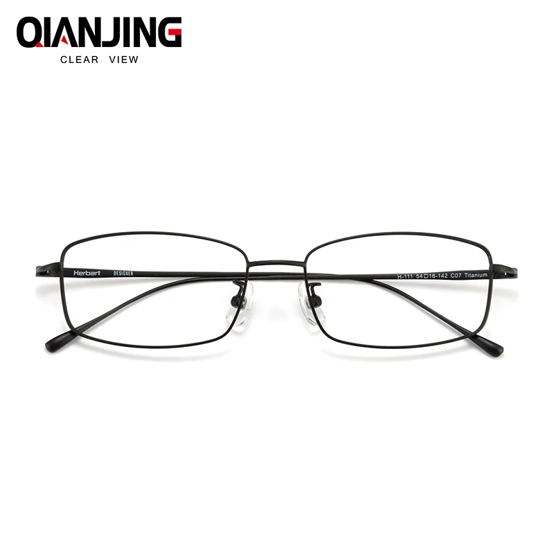 

QianJing Ultralight Square Full Rim Pure Titanium Eyeglasses Frame for Men Optical Glasses Frame Prescription Eyewear Spectacles