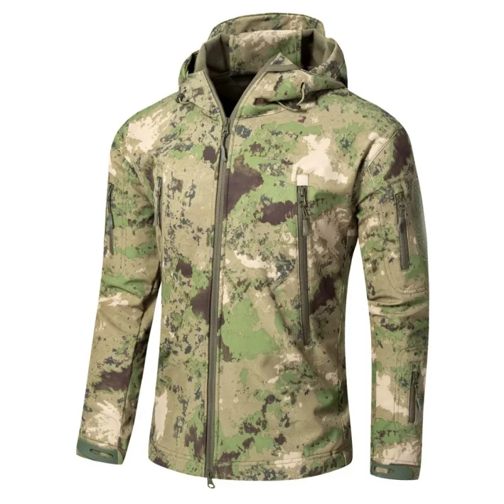 Осенняя мужская Военная камуфляжная флисовая куртка армейская тактическая одежда Мультикам мужские камуфляжные ветровки - Цвет: Green camo