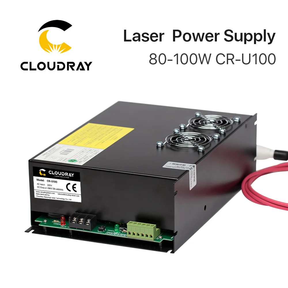 Cloudray 80-100 Вт CO2 лазерный источник питания для CO2 лазерной гравировки резки CR-U100 U серии