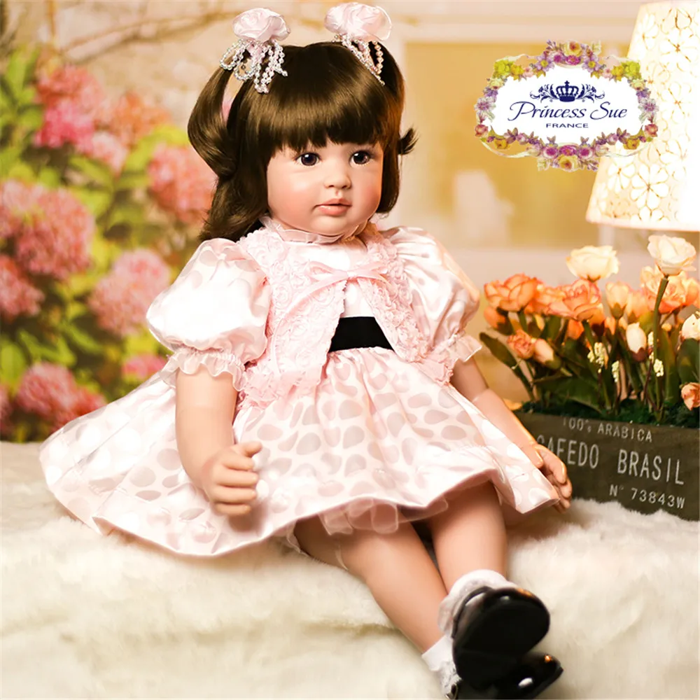 

22 inch 55 cm reborn Silicone dolls, lifelike doll reborn Lovely baby boy and girl's holiday gift