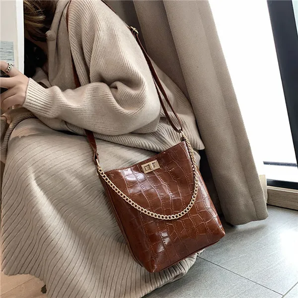Женская сумка на молнии с каменным узором, сумка на плечо, универсальная сумка-мессенджер, модная сумка-мешок