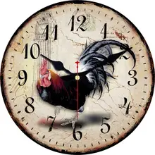 Потертый шик, настенные часы с курицей, винтажные настенные часы, настенные часы для домашнего декора, кухонные часы