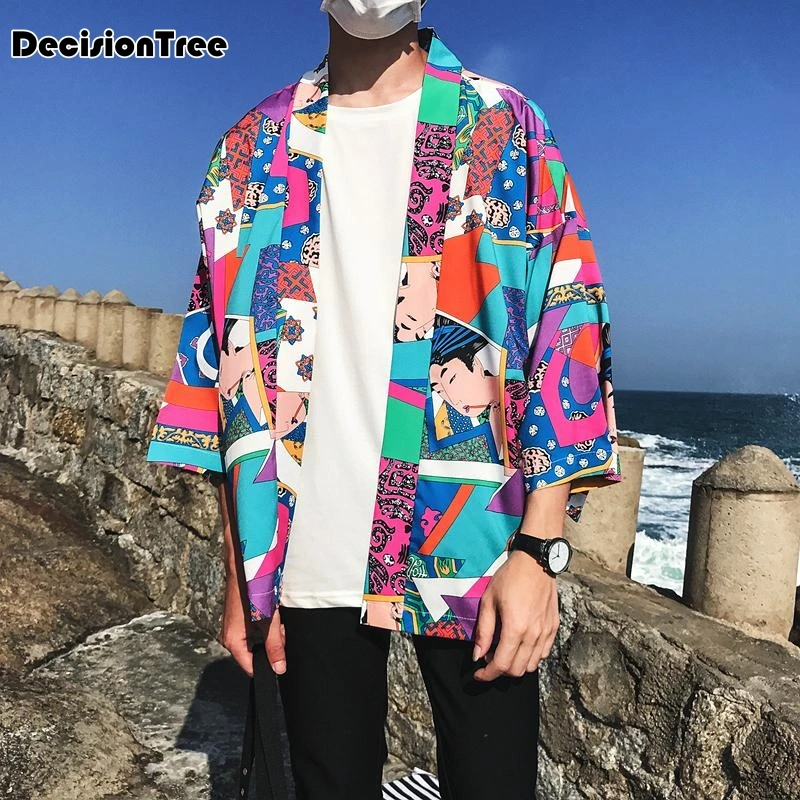 2019 summer mens kimono japanese clothes streetwear casual 