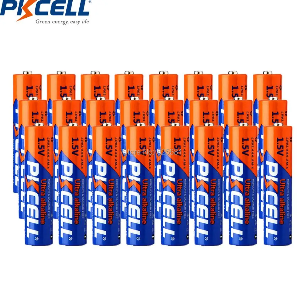 

PKCELL 24Pcs LR03 AAA Alkaline Battery Super Alkaline Dry Battery 1.5V 140min AM4 E92 For Walkman Remote Controller Toys