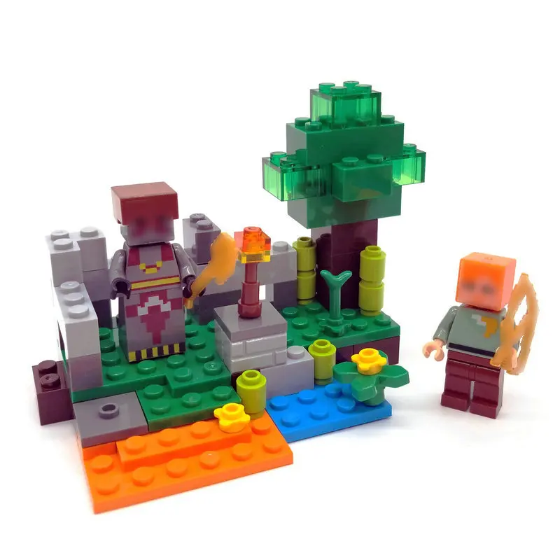 

Minecrafted Building Blocks Set With Steve Alex Compatible LegoINGly Buildings Bricks Mini Action Figures Toys DIY Creativity