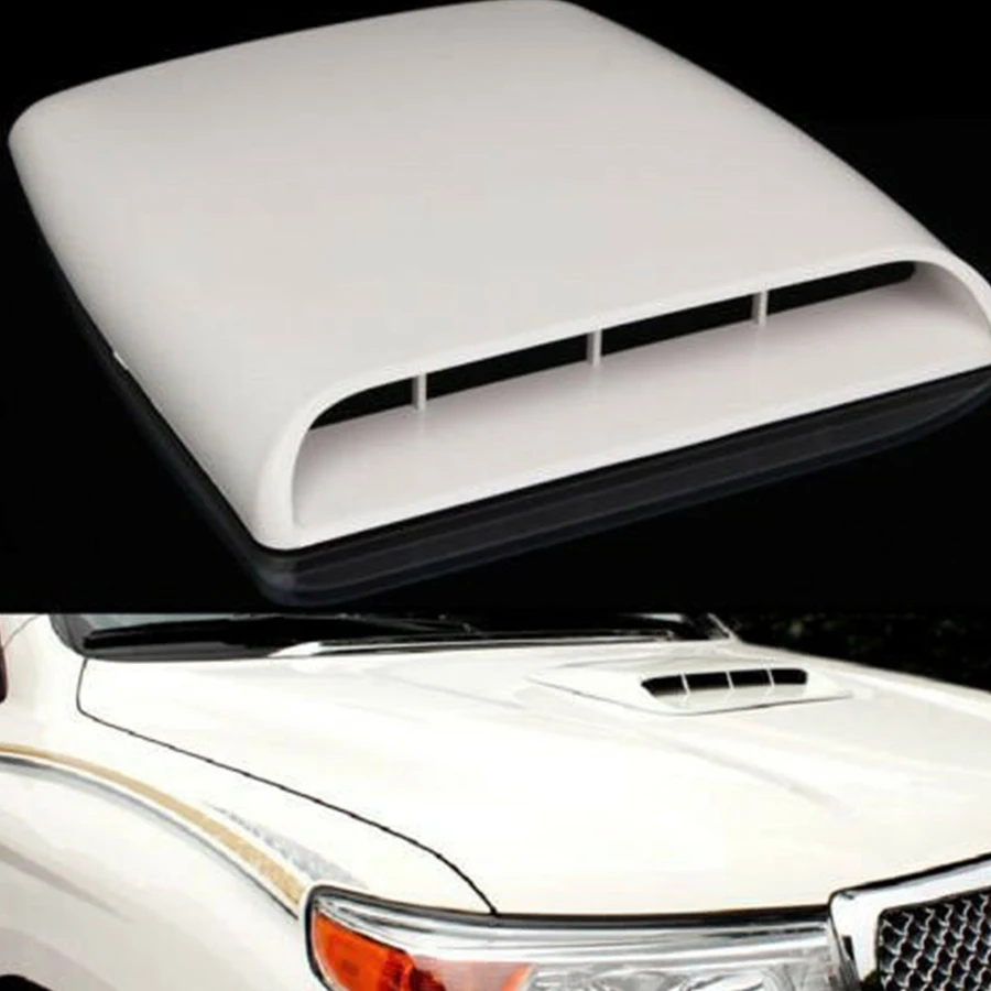 TUINCYN Universal Car Vents Decorative Air Flow Intake Hood Scoops Ventilation White Cover 