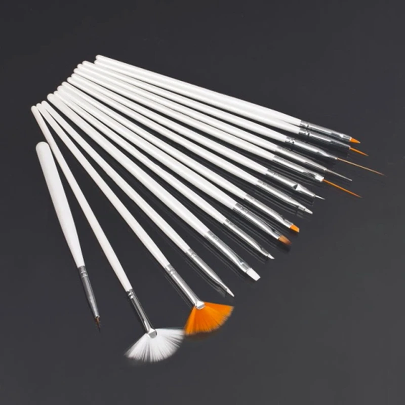 

15pcs/set Nail Brush UV Gel Polish Nail Art Styling Tools Professional Painting Pen Manicure Brush Set P0130