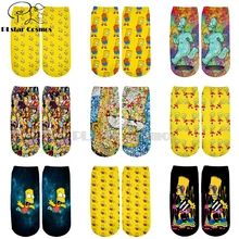 PLstar Cosmos/носки с аниме симпсонами носки с героями мультфильмов носки с объемными рисунками цветные теплые короткие носки с рисунками из мультфильмов Семейные носки с симпсонами-1