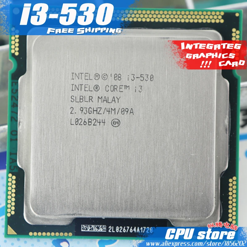 Intel I3 530 Процессор, 2,93 ГГц/LGA1156/4 Мб/двухъядерный/I3-530 бесплатно scrattered buah(работает