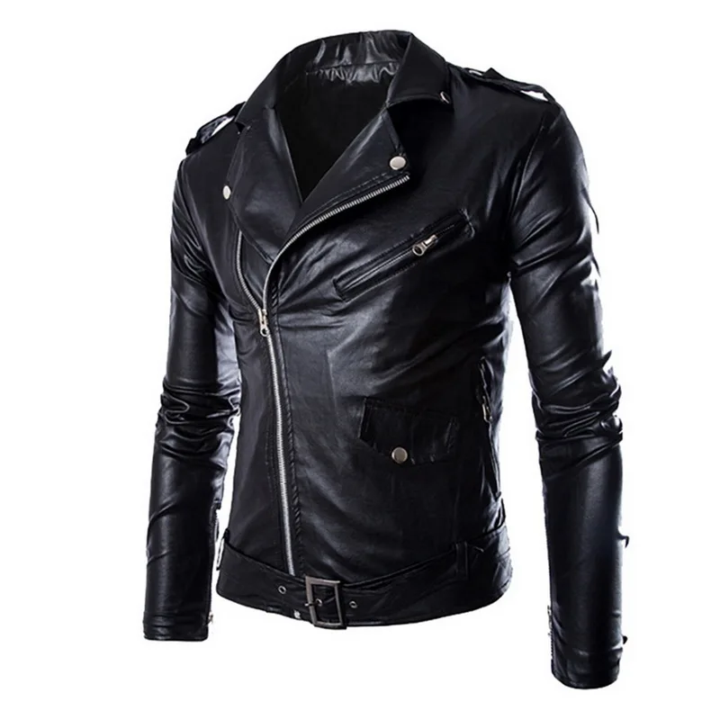 

New Men's Motorcycle PU Leather Jacket Motorcycle Autumn Winter Slim Fit Jackets High Quality Cowboy Jackets Male Casual Coats