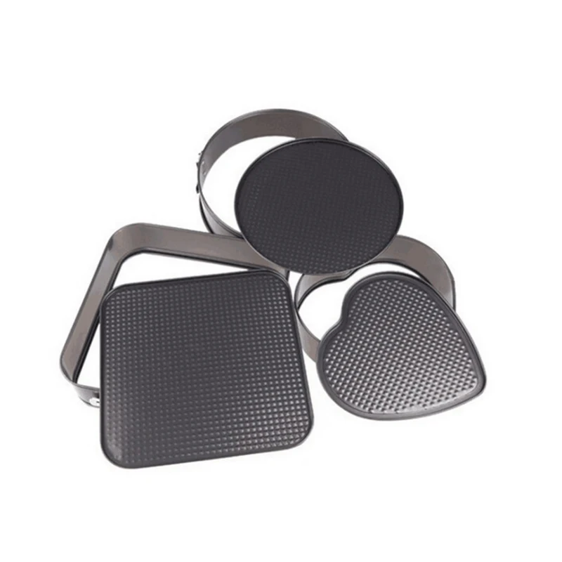 

RSCHEF 1 PCS Roasting tool 3 pieces square round heart shaped core bottom belt button cake mold